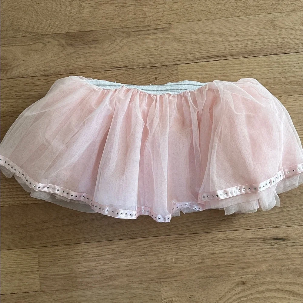 Mirella dance ballet light pink tutu rhinestone embellishment girls size 8-10